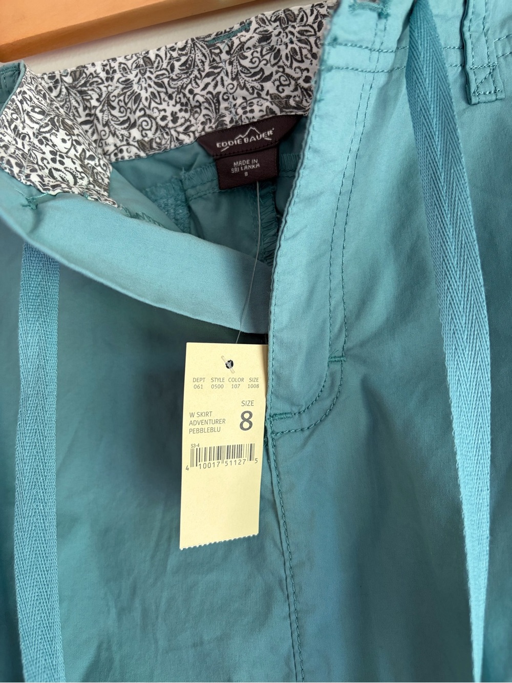 NEW Eddie Bauer Sage Green Cotton/Nylon Cargo Mini Skirt Size 8 - Picture 7 of 8